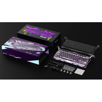 Клавіатура магнітна GravaStar Mercury V75 Pro 80keys, Magnetic Jade Gaming, 8K, USB-A, RGB, Iron Purple