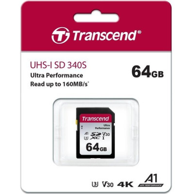 Карта пам'яті Transcend SD  64GB C10 UHS-I U3 R160/W50MB/s 4K