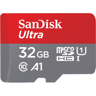 Карта пам'яті SanDisk microSD 32GB C10 UHS-I R100MB/s Ultra + SD Карта пам'яті SanDisk microSD 32GB C10 UHS-I R100MB/s Ultra + SD