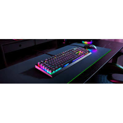 Клавіатура механічна Razer BlackWidow V4 X 110key, Green Switch, USB-A, EN/RU, RGB, чорний