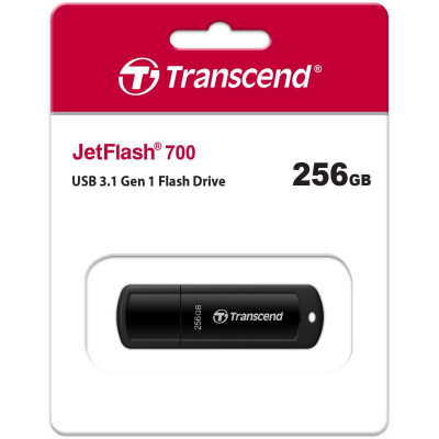 Накопичувач Transcend 256GB USB 3.1 Type-A JetFlash 700 Чорний Накопичувач Transcend 256GB USB 3.1 Type-A JetFlash 700 Чорний