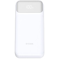 Акумулятор портативний літій-іонний Power Bank D-Link 20000мА*год, 65Вт PD 3.0, QC 3.0, 2xUSB-C, 1xUSB-A з дисплеєм, білий