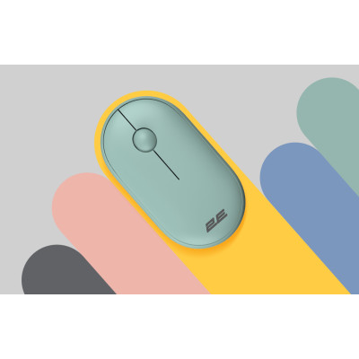 Миша 2E MF300 Silent, WL/BT, попелясто-зелений