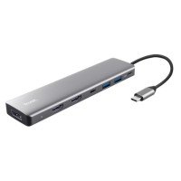 Адаптер Trust Dalyx 7in1 USB-C> 2xUSB-А 3.2/2xUSB-С/2xHDMI/Display Port, Алюміній, 0.16м, Сірий Адаптер Trust Dalyx 7in1 USB-C> 2xUSB-А 3.2/2xUSB-С/2xHDMI/Display Port, Алюміній, 0.16м, Сірий