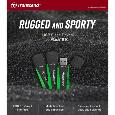Накопичувач Transcend 128GB USB 3.1 Type-A JetFlash 810 Rugged