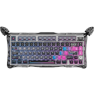 Клавіатура механічна GravaStar Mercury K1 Pro 80keys, GravaStar x Kailh Speedy Mint, BT/WL/USB, cyberpunk Клавіатура механічна GravaStar Mercury K1 Pro 80keys, GravaStar x Kailh Speedy Mint, BT/WL/USB, cyberpunk