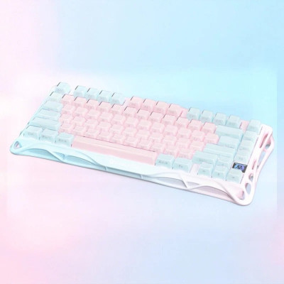 Клавіатура механічна GravaStar Mercury K1 Lite 80keys, GravaStar x BSUN Grey, BT/WL/USB, Lumen Rose Клавіатура механічна GravaStar Mercury K1 Lite 80keys, GravaStar x BSUN Grey, BT/WL/USB, Lumen Rose