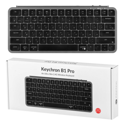 Клавіатура мембрана Keychron B1 Pro, USB/WL/BT, space gray Клавіатура мембрана Keychron B1 Pro, USB/WL/BT, space gray