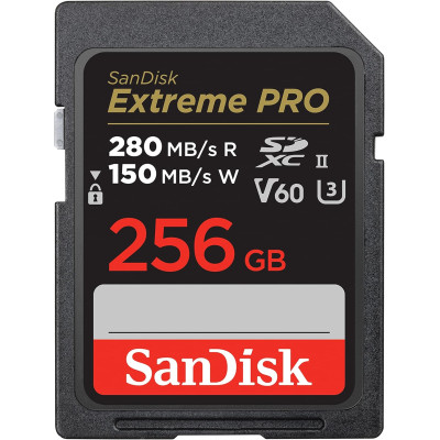 Карта пам'яті SanDisk SD 256GB C10 UHS-II U3 R280/W150MB/s Extreme Pro V60 Карта пам'яті SanDisk SD 256GB C10 UHS-II U3 R280/W150MB/s Extreme Pro V60