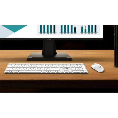 Комплект клавіатура та миша MSI FORGE K210 W COMBO WHITE UA, Wireless