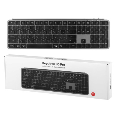 Клавіатура мембрана Keychron B6 Pro, USB/WL/BT, space gray Клавіатура мембрана Keychron B6 Pro, USB/WL/BT, space gray