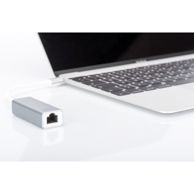 Адаптер DIGITUS USB-C - 10/100/1000 Mbps Ethernet Адаптер DIGITUS USB-C - 10/100/1000 Mbps Ethernet