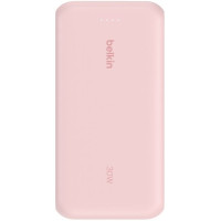 Акумулятор портативний літій-іонний Power Bank Belkin 20000мА·год, 30Вт, з інтегрованим кабелем USB-C, рожевий