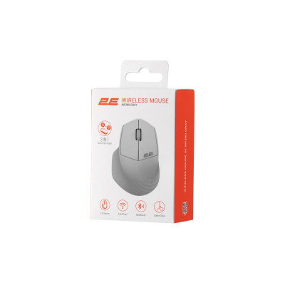 Миша 2E MF280 Silent, WL/BT, сірий