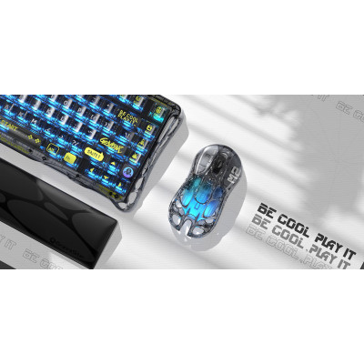 Миша GravaStar Mercury M2, BT/WL/USB-A, RGB, чорно-прозорий Миша GravaStar Mercury M2, BT/WL/USB-A, RGB, чорно-прозорий