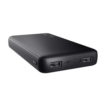 Акумулятор портативний літій-іонний power bank Trust Primo ECO, 20000мА·год, 2хUSB-A/USB-C, 15W, чорний Акумулятор портативний літій-іонний power bank Trust Primo ECO, 20000мА·год, 2хUSB-A/USB-C, 15W, чорний