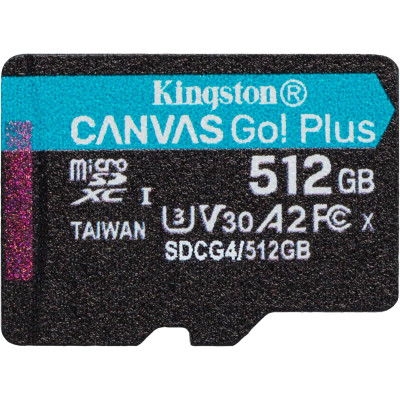 Карта пам'яті Kingston microSD  512GB C10 UHS-I U3 A2 V30 R200/W160MB/s