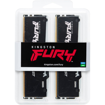 Пам'ять ПК Kingston DDR5 64GB KIT (32GBx2) 5600 FURY Beast RGB XMP