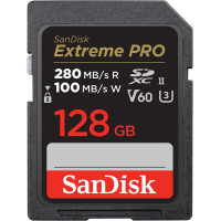 Карта пам'яті SanDisk SD 128GB C10 UHS-II U3 R280/W100MB/s Extreme Pro V60 Карта пам'яті SanDisk SD 128GB C10 UHS-II U3 R280/W100MB/s Extreme Pro V60