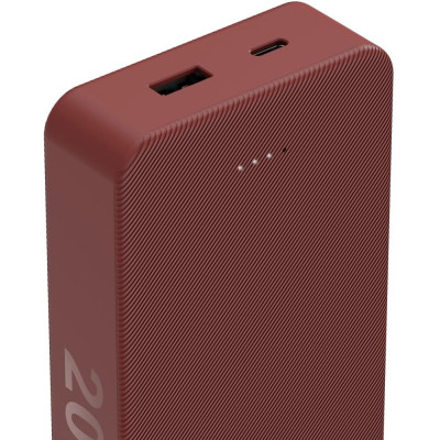 Акумулятор портативний літій-іонний Power Bank Hama 20000 мА·год, USB-C/USB-A, red
