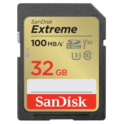 Карта пам'яті SanDisk SD 32GB C10 UHS-I U3 R100/W60MB/s Extreme V30 Карта пам'яті SanDisk SD 32GB C10 UHS-I U3 R100/W60MB/s Extreme V30