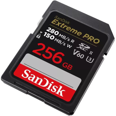 Карта пам'яті SanDisk SD 256GB C10 UHS-II U3 R280/W150MB/s Extreme Pro V60 Карта пам'яті SanDisk SD 256GB C10 UHS-II U3 R280/W150MB/s Extreme Pro V60