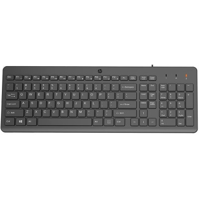 Клавіатура мембранна HP 150, 104key, USB-A, EN/RU, чорний