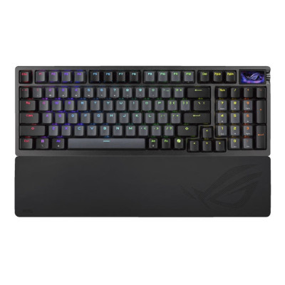 Клавіатура механічна ASUS ROG Azoth 96 HE, 96key, HFX V2 Magnetic Switches, USB-A/WL/BT, EN, RGB, чорний