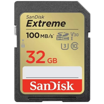 Карта пам'яті SanDisk SD 32GB C10 UHS-I U3 R100/W60MB/s Extreme V30 Карта пам'яті SanDisk SD 32GB C10 UHS-I U3 R100/W60MB/s Extreme V30
