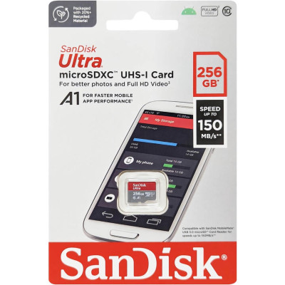 Карта пам'яті SanDisk microSD 256GB C10 UHS-I R150MB/s Ultra Карта пам'яті SanDisk microSD 256GB C10 UHS-I R150MB/s Ultra