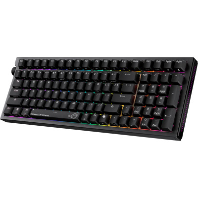 Клавіатура механічна ASUS ROG Strix Morph 96, 99key, NX Snow V2, USB-A/WL/BT, EN/UK, RGB, чорний