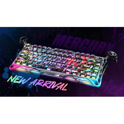 Клавіатура магнітна GravaStar Mercury V75 Pro 80keys, Magnetic Jade Gaming, 8K, USB-A, RGB, Neon Graffiti