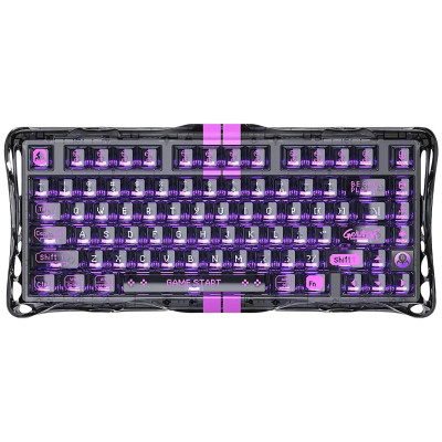 Клавіатура магнітна GravaStar Mercury V75 Lite 75keys, Blackcore, USB-A, Transparent Black
