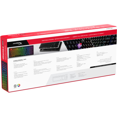 Клавіатура механічна HyperX Alloy Origins 2 1800 103key, Red, USB-A, Hot-Swap, EN/UA, RGB, чорний