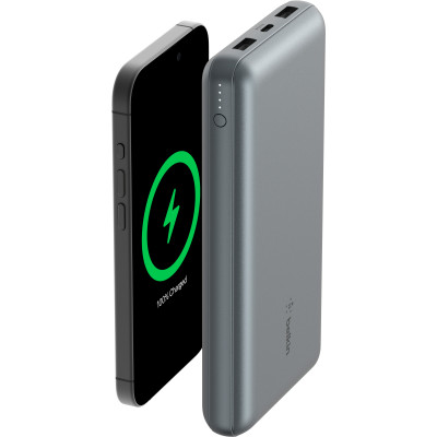 Акумулятор портативний літій-іонний Power Bank Belkin 10000мА·год, 15Вт, 2хUSB-A/USB-C, cірий Акумулятор портативний літій-іонний Power Bank Belkin 10000мА·год, 15Вт, 2хUSB-A/USB-C, cірий