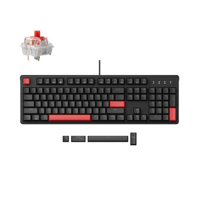 Клавіатура механічна Lemokey X3 104Key, Keychron Red, USB-A, QMK/VIA, Hot-Swap, EN/UKR, RGB, чорний Клавіатура механічна Lemokey X3 104Key, Keychron Red, USB-A, QMK/VIA, Hot-Swap, EN/UKR, RGB, чорний