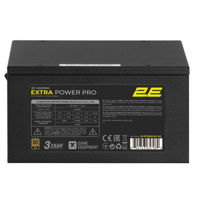 Блок живлення 2E GAMING Extra Power Pro ATX3.1 GEN5.0 (1000W), >90%, 80+ Gold, 140мм, 1xMB 24pin(20+4), 2xCPU 8pin(4+4), 3xMolex, 6xSATA, 4xPCIe 8pin(6+2), 1xPCIe GEN5 16pin, Full Modular Блок живлення 2E GAMING Extra Power Pro ATX3.1 GEN5.0 (1000W), >90%, 80+ Gold, 140мм, 1xMB 24pin(20+4), 2xCPU 8pin(4+4), 3xMolex, 6xSATA, 4xPCIe 8pin(6+2), 1xPCIe GEN5 16pin, Full Modular