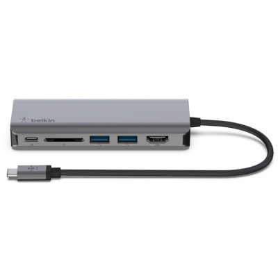 Хаб Belkin USB-C 6в1 HDMI/2хUSB-A/USB-C/SD/Ethernet