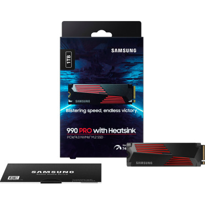 Накопичувач SSD Samsung M.2 1TB PCIe 4.0 990PRO + радіатор Накопичувач SSD Samsung M.2 1TB PCIe 4.0 990PRO + радіатор