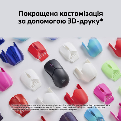 Миша HyperX Pulsefire SAGA PRO, RGB, USB-A/WL/BT, чорний