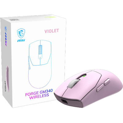 Миша MSI FORGE GM340 W VIOLET, WIRELESS, RGB, WL, фіолетовий