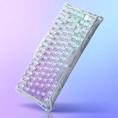 Клавіатура механічна GravaStar Mercury K1 Lite 80keys, GravaStar x BSUN Grey, BT/WL/USB, RGB, Crystal Aurora