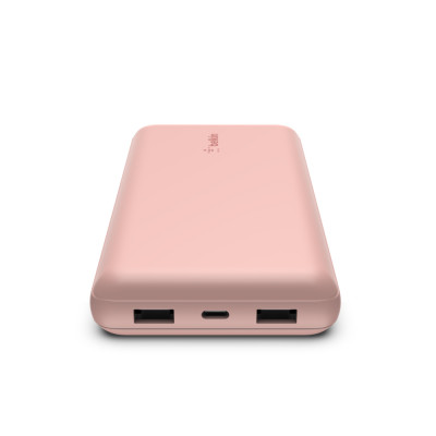Акумулятор портативний літій-іонний Power Bank Belkin 20000мА·год, 15Вт, 2хUSB-A/USB-C, рожевий Акумулятор портативний літій-іонний Power Bank Belkin 20000мА·год, 15Вт, 2хUSB-A/USB-C, рожевий