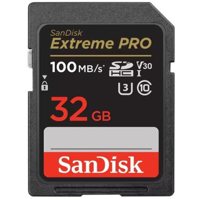 Карта пам'яті SanDisk SD 32GB C10 UHS-I U3 R100/W90MB/s Extreme Pro V30 Карта пам'яті SanDisk SD 32GB C10 UHS-I U3 R100/W90MB/s Extreme Pro V30