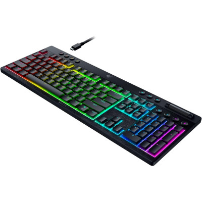 Клавіатура механічна BlackWidow V4 Low-profile HyperSpeed, 104key, Orange Switch, USB-A/WL/BT, EN, RGB, чорний