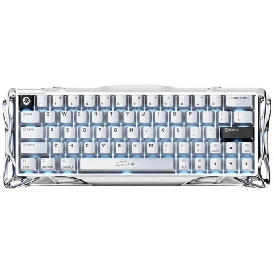 Клавіатура магнітна GravaStar Mercury V60 Pro 60keys, GravaStar Blackcore, USB-A, 8k, RGB, Chrome Silver Клавіатура магнітна GravaStar Mercury V60 Pro 60keys, GravaStar Blackcore, USB-A, 8k, RGB, Chrome Silver