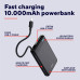 Акумулятор портативний літій-іонний power bank Trust Fiera, 10000мА·год, 2хUSB-C, 20W, PD/QC 3.0, чорний