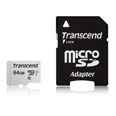 Карта пам'яті Transcend microSD   64GB C10 UHS-I R100/W20MB/s + SD
