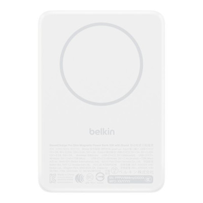 Акумулятор портативний літій-іонний Power Bank Belkin 10000мА·год, 30Вт PD/Qi2 15Вт, Magnetic Kickstand, білий Акумулятор портативний літій-іонний Power Bank Belkin 10000мА·год, 30Вт PD/Qi2 15Вт, Magnetic Kickstand, білий