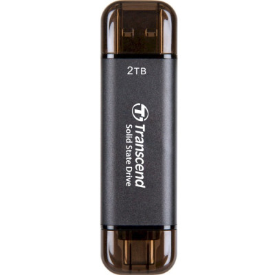 Портативний SSD Transcend 2TB USB 3.1 Gen 2 Type-A + Type-C ESD310 Чорний